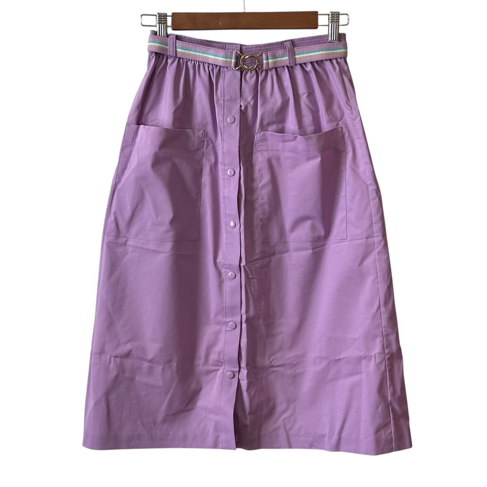 Vintage Hunter’s Glen Belted Cotton Blend A-line Skirt Women’s SZ 12‎ in Violet